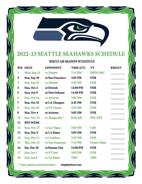 seahawks standings 2022|seattle seahawks 2022 season schedule.